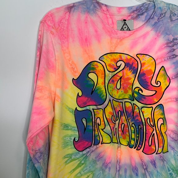NEW UNIF Daydreamer trippy tie-dye crewneck unisex sweatshirt Size Large - Picture 5 of 7